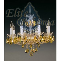 Подвесная люстра хрустальная Elite Bohemia L104/8/02-6 Yellow Подвесная люстра хрустальная Elite Bohemia L104/8/02-6 Yellow