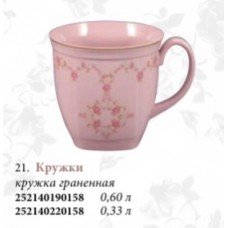 Кружка граненная "Амис" (розовый фарфор)
