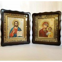 Икона "Святого Спасителя" и "Казанской Божей Матери"
