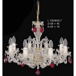 Подвесная люстра хрустальная Elite Bohemia L120/8/02-7 Red