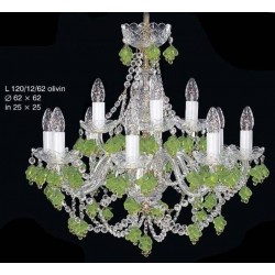 Подвесная люстра хрустальная Elite Bohemia L120/8/62 olivin