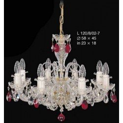 Подвесная люстра хрустальная Elite Bohemia L120/8/02-7 Red
