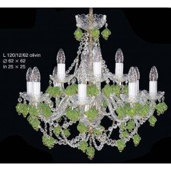 Подвесная люстра хрустальная Elite Bohemia L120/8/62 olivin