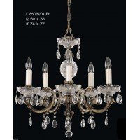 Подвесная люстра хрустальная Elite Bohemia L850/5/01 Pt